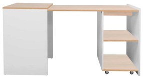 Rozkladací písací stôl Ternant, dub / biela