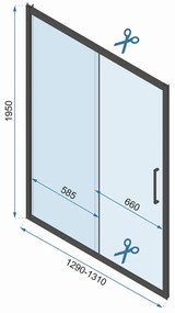 Rea Rapid Slide, sprchové dvere 130x195 cm, 6mm číre sklo, zlatý matný profil, REA-K8590