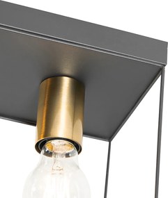 Minimalistické stropné svietidlo čierne so zlatom 4-svetlo - Kodi