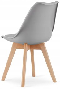 Jedálenská zostava TODI 60cm okrúhly stolový set biely+ 2 stoličky MARK sivé