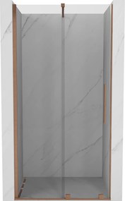 Mexen Velar, posuvné dvere do otvoru 80x200 cm, 8mm číre sklo, medený matný profil, 871-080-000-01-65