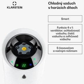 Klarstein Skyscraper Ice Smart, 4-v-1 ochladzovač vzduchu, ventilátor, 210m³/h, WiFi, diaľkové ovládanie