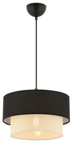 Závesný luster na kábli ECHO 1xE27/60W/230V čierna/krémová