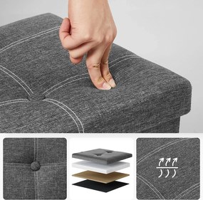 Taburetka, lavica s úložným priestorom, tmavosivá