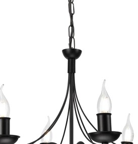 Luster na reťazi DONATO 6xE14/40W/230V čierna