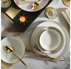 Jedálna súprava 18 ks béžová/zlatá/porcelán