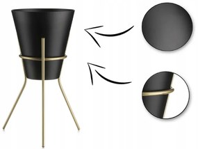 Kvetináč na stojane LOFT 20 cm čierny