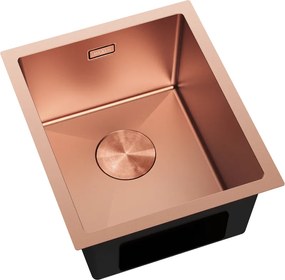 Mexen Trixo, 1-komorový nerezový drez 370 x 440 mm, brúsená meď, 6412371000-65