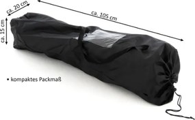 Divero 75907 Kempingová stolička s odnímateľnou podnožkou, čierna