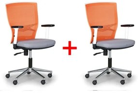 Kancelárska stolička HAAG 1+1 ZADARMO, oranžová/sivá