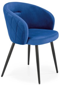 Čalúnená jedálenská stolička KARLA  modrá zamat