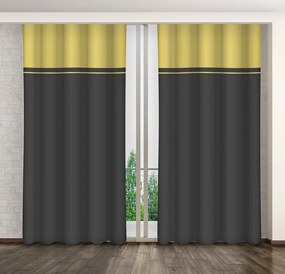 Luxusné dekoračné závesy v žlto sivej farebnej kombinácií Dĺžka: 250 cm