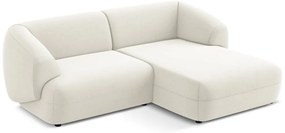 Biela zamatová rohová pohovka (pravý roh) Moana – Makamii