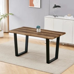 Jedálenský stôl HT-F4214 staré drevo / čierny