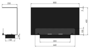 InFire - Vstavaný BIO krb 80x45 cm 3kW čierna
