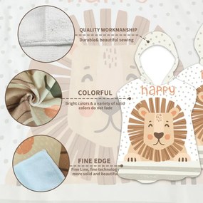 Detské pončo HAPPY LION biele 60 x 60 cm