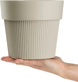 PLASTOVÝ KVETINÁČ SILVA LINE 20X17,5 CM BÉŽOVÁ