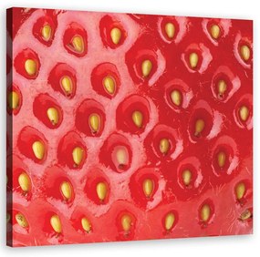 Obraz na plátně, Makro jahody - 60x60 cm