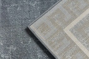 Koberec ALLURE 1960 grécky kľúč / rám, štruktúrovaný / glamour, sivý