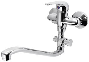 Aqualine, AQUALINE 35 nástenná umývadlová/vaňová batéria, rozteč 100mm, chrómová, 52140