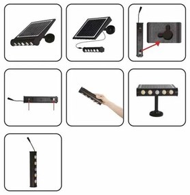 LED solárna nástenná lampa so senzorom pohybu LED/8W/3,7V 4000mAh 4000K IP65