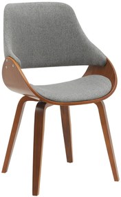 Jedálenská stolička Vangale - látka - Orech /Tmavo sivá