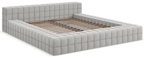 Svetlosivá čalúnená dvojlôžková posteľ s roštom 140x200 cm Akela – Makamii
