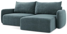 Tyrkysovomodrá rozkladacia/s úložným priestorom rohová pohovka (pravý roh) Kalena – Makamii