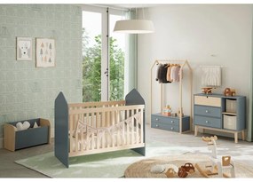 Postieľka v dekore borovice 60x120 cm v prírodnej farbe/sivozelená Estefania – Marckeric