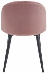Set dvoch jedálenských stoličiek BELLO zamatové tmavoružové (čierne nohy) 2ks