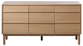 Nízka komoda v dekore duba v prírodnej farbe 75x140 cm Ponza – Unique Furniture