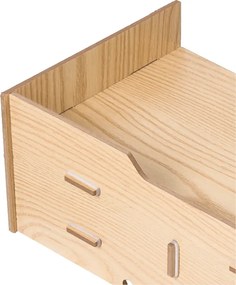 Drevený kancelársky organizér na dokumenty s 8 priehradkami čierny DIY 2062