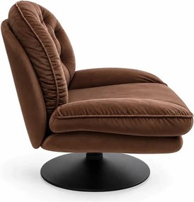 LuxuryForm DESIGN Otočné kreslo LUNA s podnožkou - hnedé
