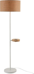 Biela kovová stojaca lampa s nabíjaním na telefón Metvit- Ø 45 * 166cm