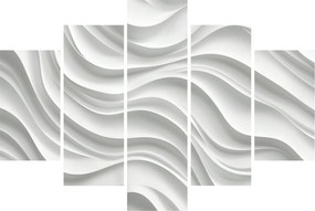 Obraz - 3D biele vlny (150x105 cm)