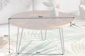 Dizajnový konferenčný stôl Mappe 70 cm teak