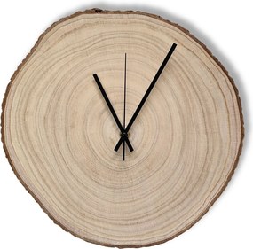 Nástenné hodiny z plátu dreva s letokruhmi a kôrou | KOR: Farba čierna RAL 9005 26-29 cm 4801-115419 KOR001-26-29-BLACK