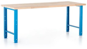 Výškovo nastaviteľný dielenský stôl Basic 200 x 80 cm, modrá