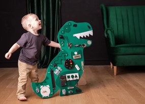 Foxy Family Manipulačná doska / Activity board  Tyranosaurus - zelená 77 × 76 cm so stojanom