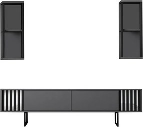 Televízny stolík s policami Chrome Anthracite and Black