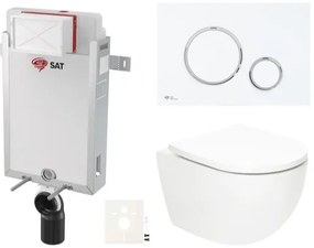 Závesný wc set SAT Fusion na zamurovanie vírové splachovanie SIKOSZTORFU76, 1 ks