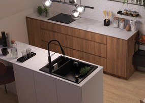 Deante Deco, dávkovač saponátu pre kuchynské drezy 300ml, čierna matná, ZZZ_B00D