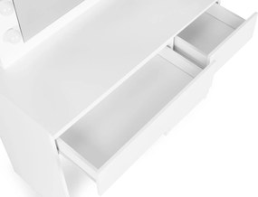 Toaletní stolek s LED osvětlením a taburetem Rety 94 cm bílý