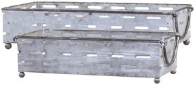 2ks plechový antik podnos Old French - 34*17*8 cm