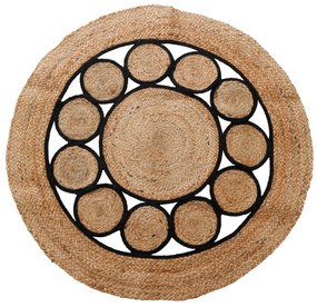 Koberec Jute, (fi) 90 cm, hnedá/čierna