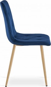 Modrá zamatová jedálenská stolička LIBRA