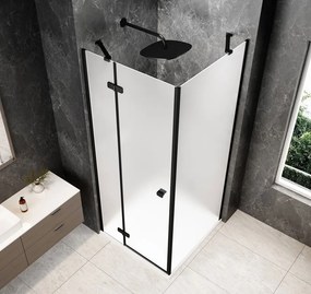 Polysan Polysan, GLOBE BLACK štvorcová sprchová zástena 800x800mm, matné sklo, ľavá, GB1080-3215MLB
