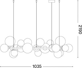 Ideal Lux - LED luster na lanku PERLAGE 25xG9/3W/230V 110 cm čierna/dymová čierna