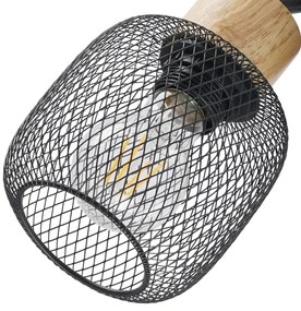 Brilagi - Bodové svietidlo BASKLITE 4xE27/15W/230V kaučukové drevo/čierna