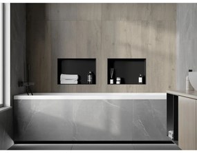 Mexen X-Wall-NR, polička na zapustenie pod obklad bez goliera 45 x 30 cm, čierna matná, 1971453010